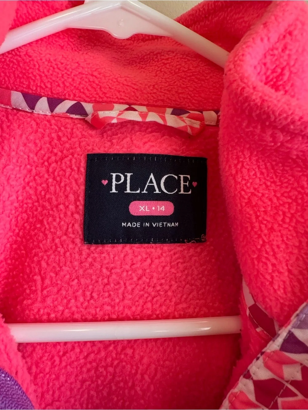 Girls XL 14 Children’s Place Puffer Jacket 3 In 1 Pink/Purple Kaleidoscope Hood